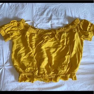 Forever 21 Yellow Scrunched Top